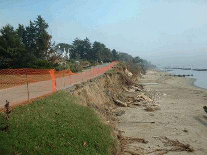 Severe erosion threatens road. Bay Ridge, Chesapeake Bay, Anne Arundel Co. 