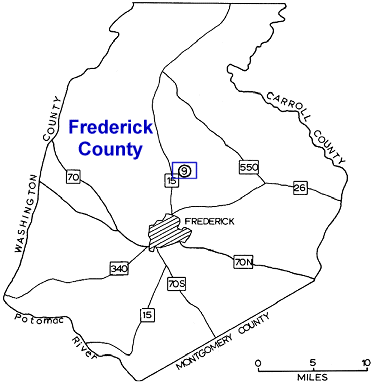 Frederick County cave index map