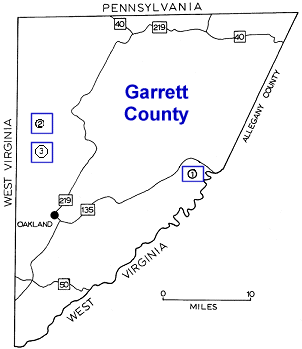 Garrett County cave index map