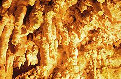 Detail of stalactites in Crystal Grottoes